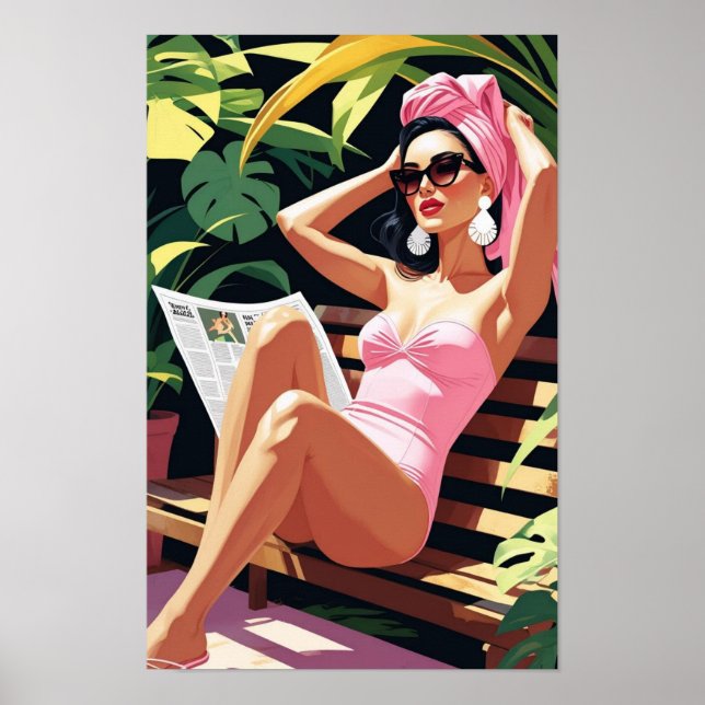 Affiche Femme Inspirée de la Belle Époque (Devant)