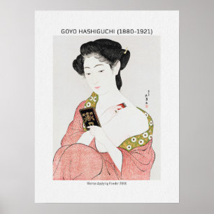 Affiche Femme japonaise appliquant de la poudre - Goyō Has