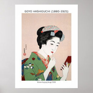 Affiche Femme japonaise appliquant rouge - Goyō Hashiguchi