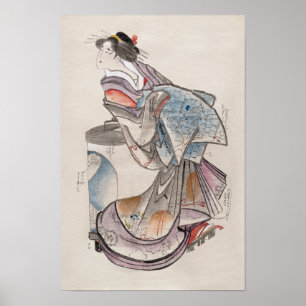 Affiche Femme japonaise de l'Album de croquis 19e siècle