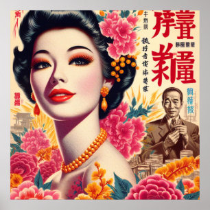 Affiche Femme japonaise vintage