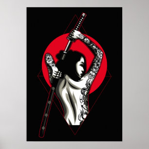 Affiche Femme japonaise Warrior