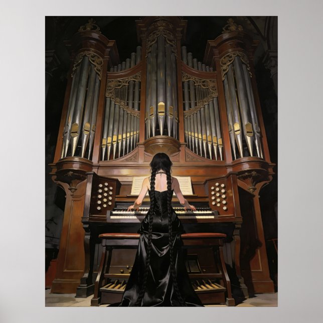 Affiche Femme jouant d'un grand orgue (Devant)