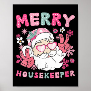 Affiche Femme Joyeux Ménagère Noël Ménagère Xm