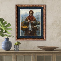 Femme juive vendant des oranges Art Vintage Imprim