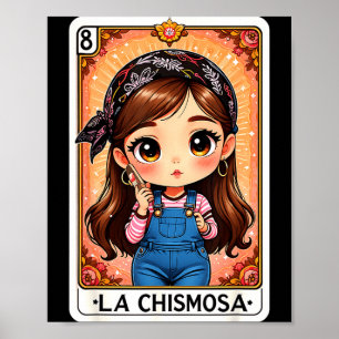 Affiche Femme la chismosa fête carte vintage drôle