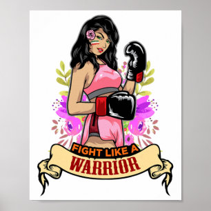 Affiche Femme Latina Autonome Boxe Kickboxing Girl Fitn