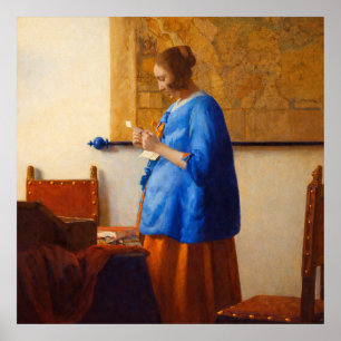 Affiche Femme lisant une lettre de Johannes Vermeer