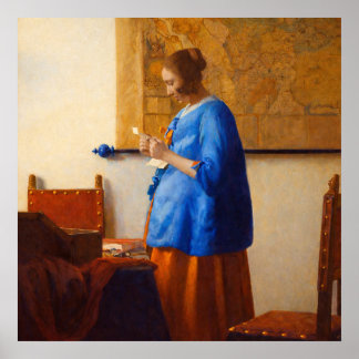 Affiche Femme lisant une lettre de Johannes Vermeer