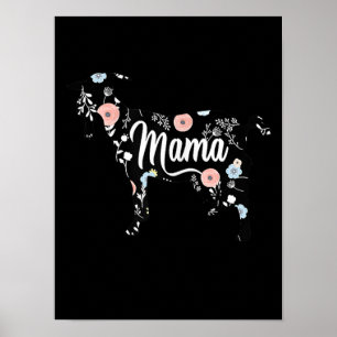 Affiche Femme Mama Chèvre Floral Maman Lover Mor Grand-mèr