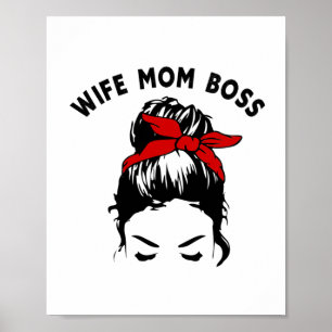 Affiche Femme Maman Boss Messy Bun Girl Graphic Art