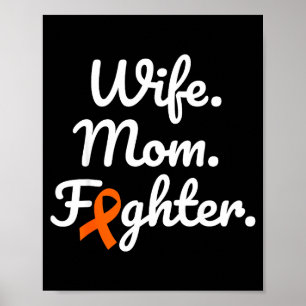 Affiche Femme Maman Combattante Ruban de Sensibilisation à