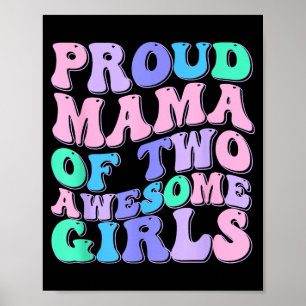 Affiche Femme maman de 2 filles deux filles fête des mères