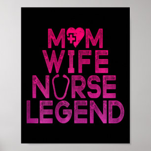 Affiche Femme Maman Infirmière Légende Femmes Rn Lpn Fête