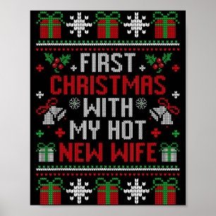 Affiche Femme mari premier Noël juste marié Noël