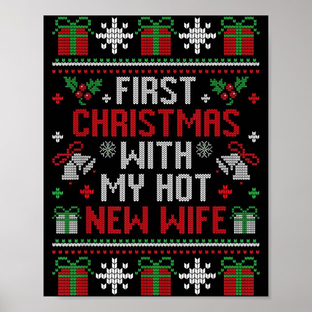 Affiche Femme mari premier Noël juste marié Noël (Devant)