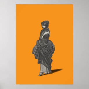 Affiche Femme masquée mystérieuse par Wenceslaus Hollar