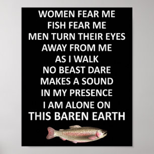 Affiche Femme Me Crains Poisson Me Crains Hommes Détournen