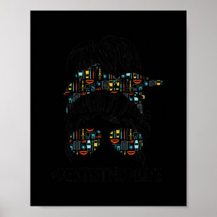 Affiche Femme Messy Bun Vie d'une mère dentiste Mère