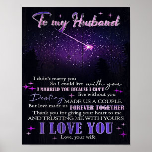 Affiche Femme mignonne À Mon Mari Cadeau   Cadeau familial