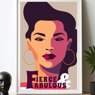 Affiche Femme moderne FIERCE & FABULOUS Abstrait