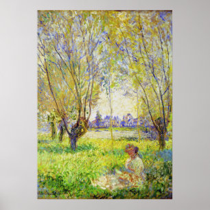Affiche Femme Monet Assis Sous Les Faux Art