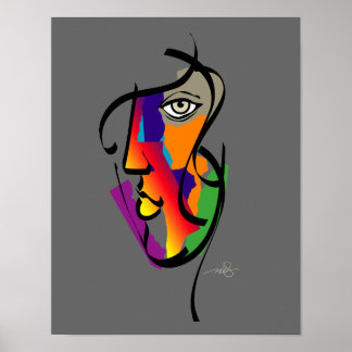 Affiche Femme Multiculturelle Sur Grey