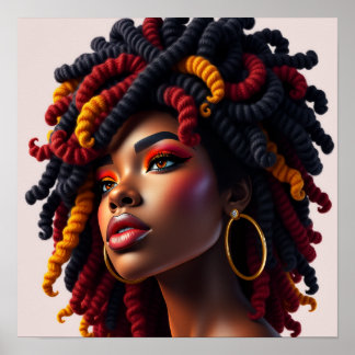 Affiche femme noire africaine mélanine sista filles à la p