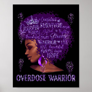 Affiche Femme noire Africaine Overdose Warrior Ribbon P