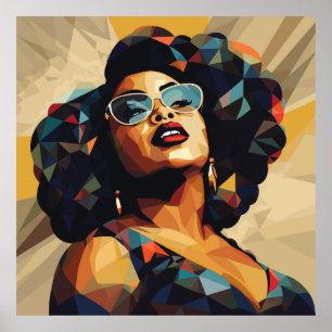 Affiche Femme noire : Artistérie cubiste