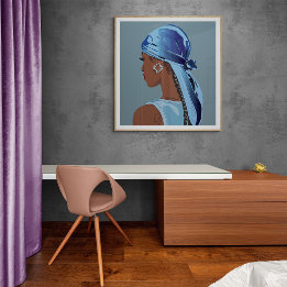 Affiche Femme noire avec dessin durag