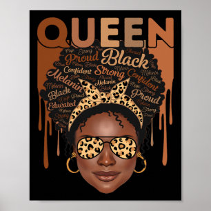 Affiche Femme noire éduquée Melanin forte Reine africaine