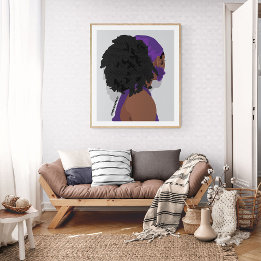 Affiche Femme noire esthétique cheveux naturels