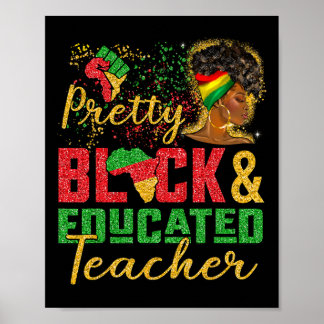 Affiche Femme Noire Fille Afro Jolie Noire Et Éduquée Te