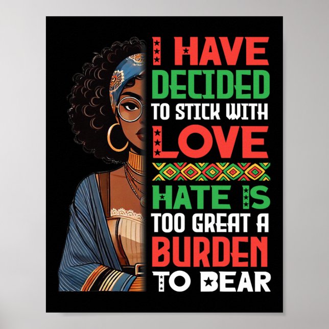 Affiche Femme noire j'ai décidé de m'en tenir à l'amour la (Devant)