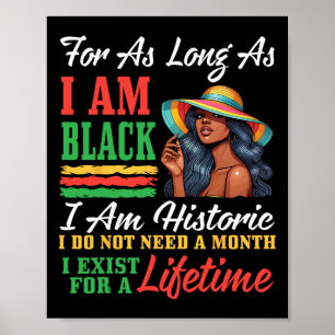 Affiche Femme noire je suis noire je suis historique je n'
