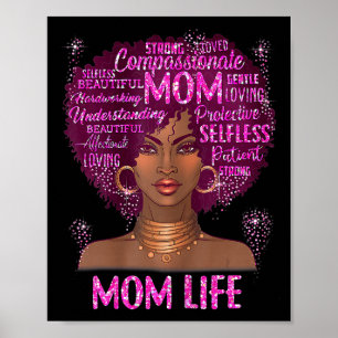 Affiche Femme noire maman vie maman afro-américaine heureu