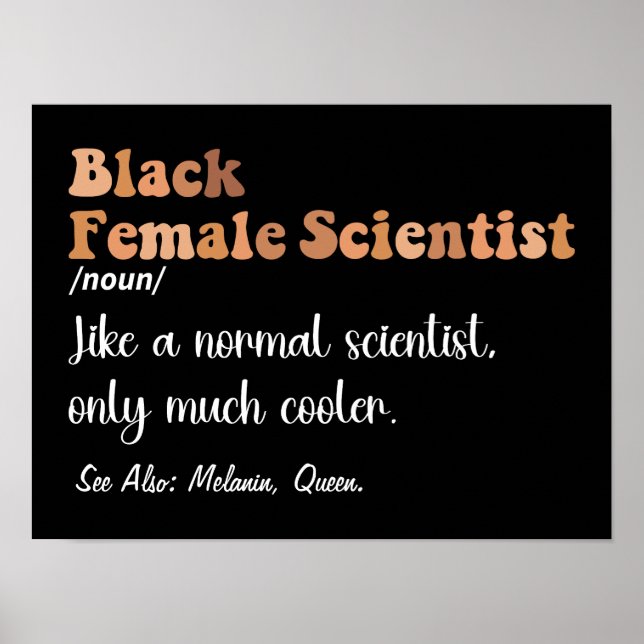 Affiche Femme noire scientifique Drôle Scientifiques de dé (Devant)