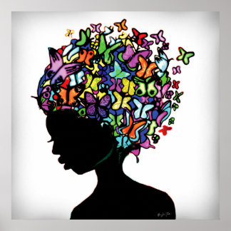 Affiche Femme papillon