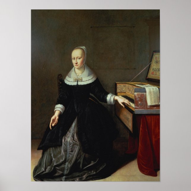 Affiche Femme par un Virginal (Devant)