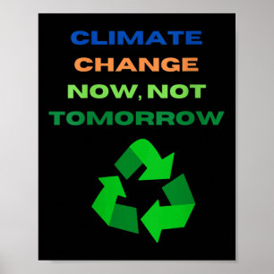 Affiche Femme passionnée par le changement climatique, De