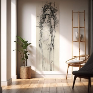 Affiche Femme Pencil Study Alphonse Mucha Art Nouveau