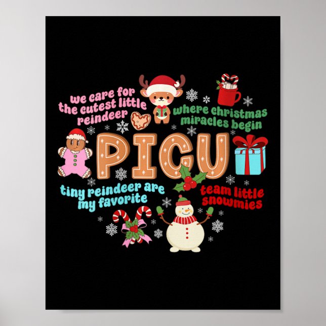 Affiche Femme Picu Christmas Picu Nurse Xmas Pédiatrique E (Devant)