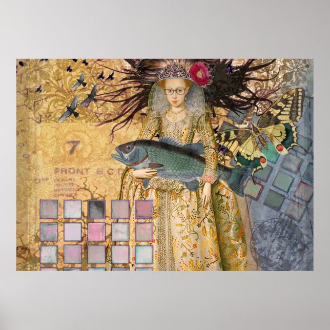 Affiche Femme Poissons Gothique Renaissance Caprice (Devant)