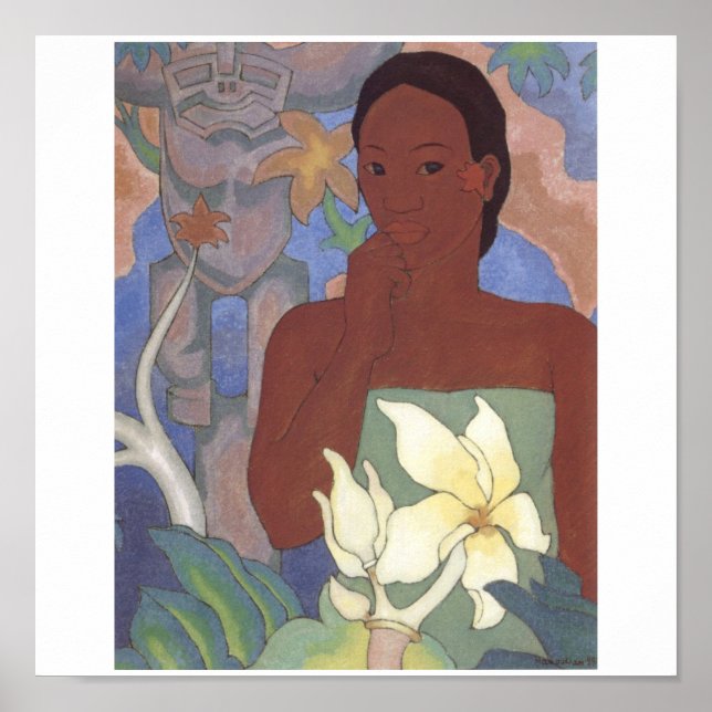 Affiche Femme polynésienne et Tiki par Arman Manookian, 19 (Devant)