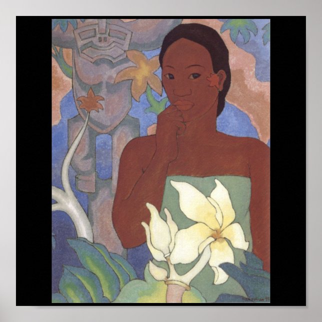 Affiche Femme polynésienne et Tiki par Arman Manookian, 19 (Devant)
