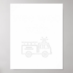 Affiche Femme pompier Wee Woo Suse Mignon Minimaliste Esth