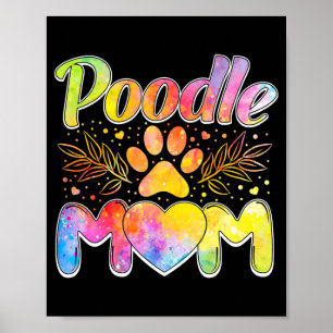 Affiche Femme Poodle Maman Poodle Propriétaire Amoureux Po