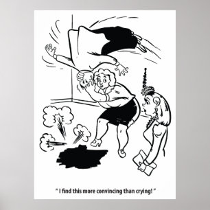 Affiche Femme pratiquant le judo sur son mari, humour, drô