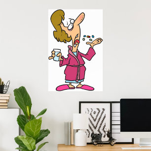 Affiche Femme prenant des pilules